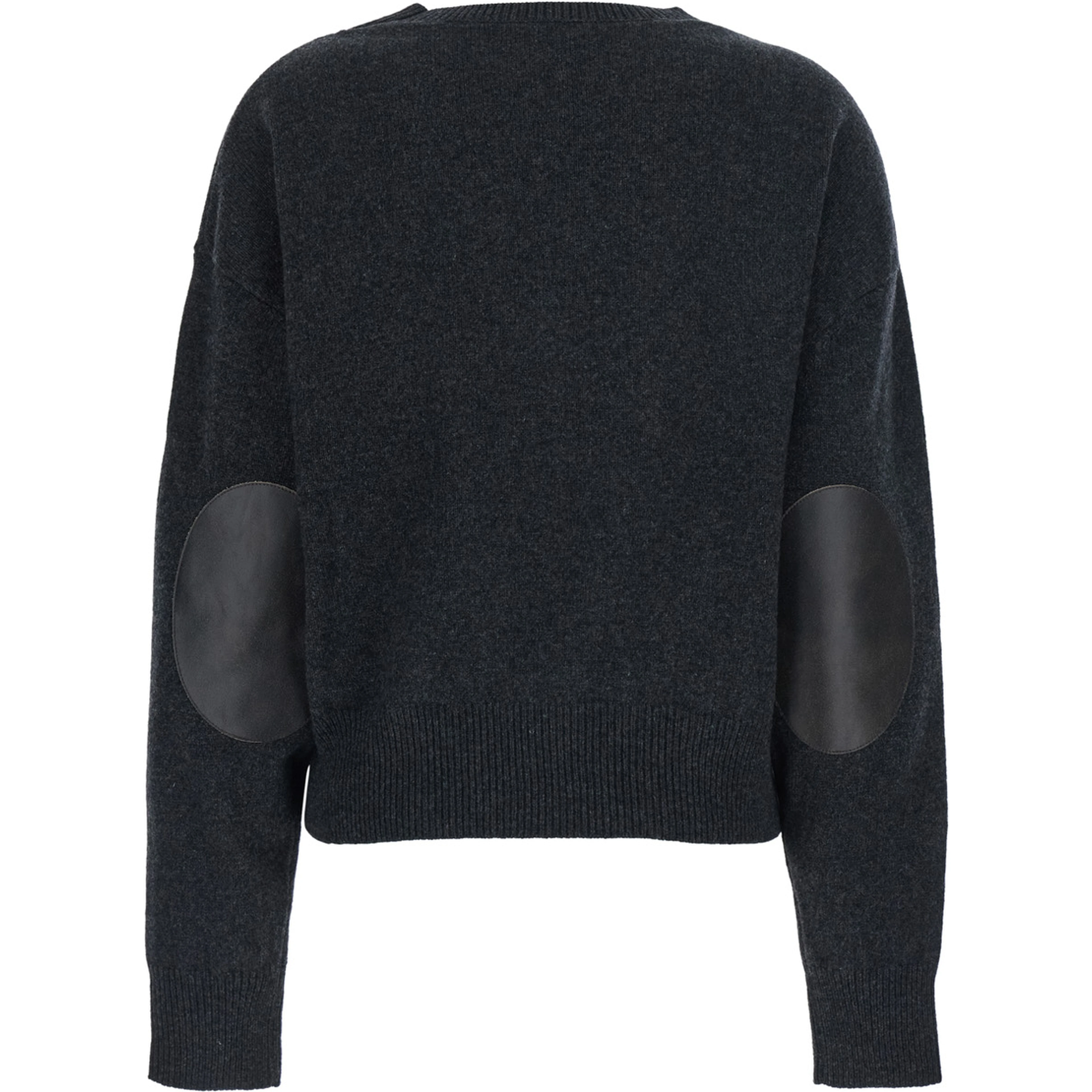 WOOL CASHMERE PULL with round neck and long sleeves in Gray for men