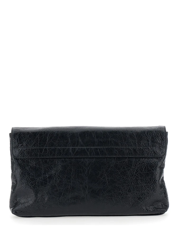 Le City Black Small Clutch with Zip Pocket on the Front in Leather for Women alternative