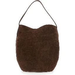 Brown Crossbody bag with adjustable strap in Suede for Women