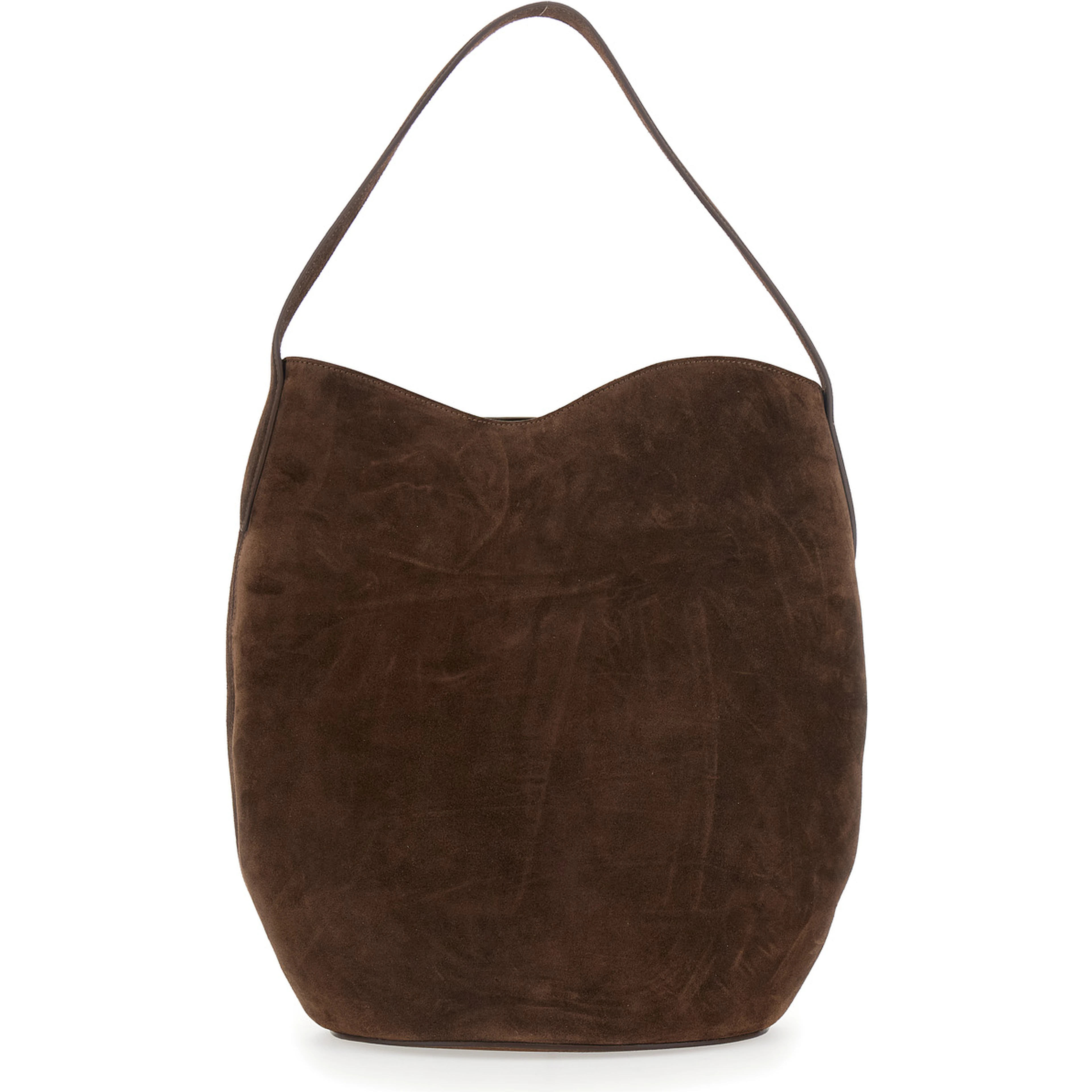 Brown Crossbody bag with adjustable strap in Suede for Women