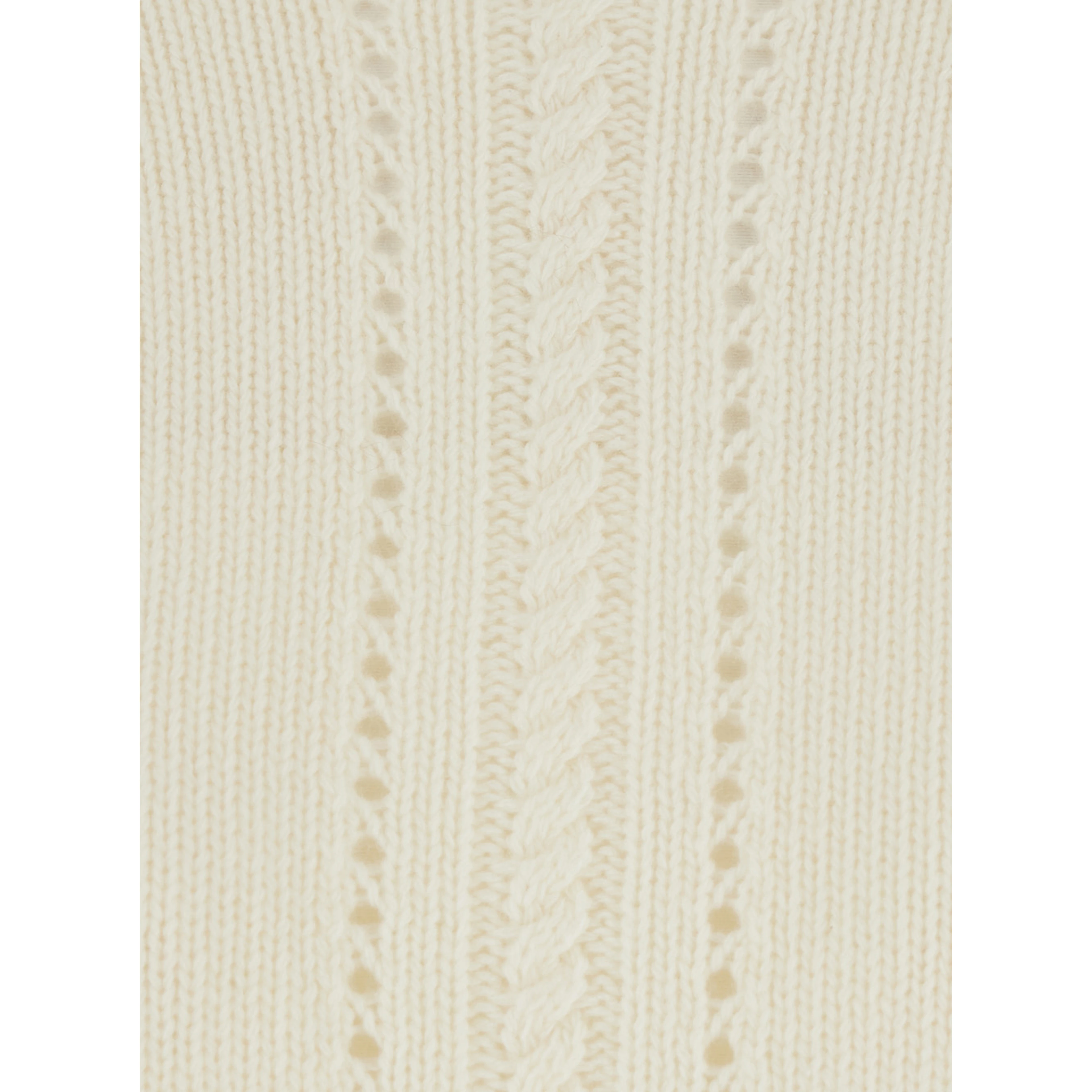White Short Sweater with All-Over Embroidery in Wool Blend for Women