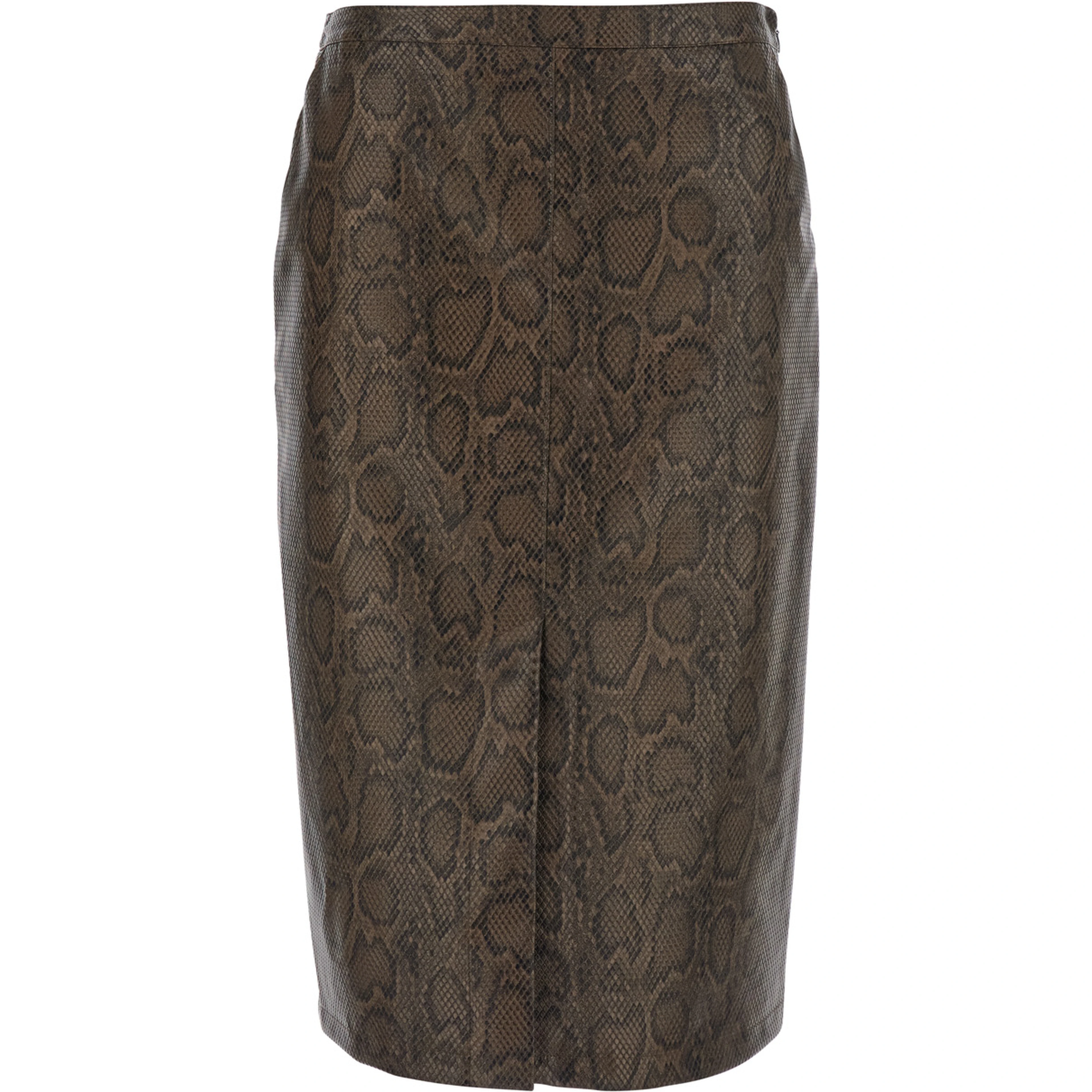 brown Skirt with snake print in Tech Fabric for women