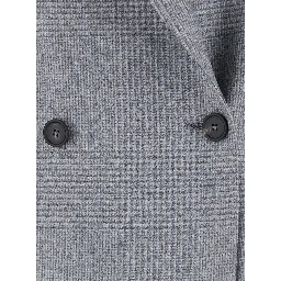 Loreley Gray Double-Breasted Suit with Check Motif in Wool Blend  for Women