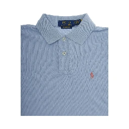 Light Blue Polo Shirt with Classic Collar and Pony Embroidery on the Front in Cotton Boy