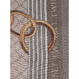 Beige scarf with all-over print in fabric and wool for women