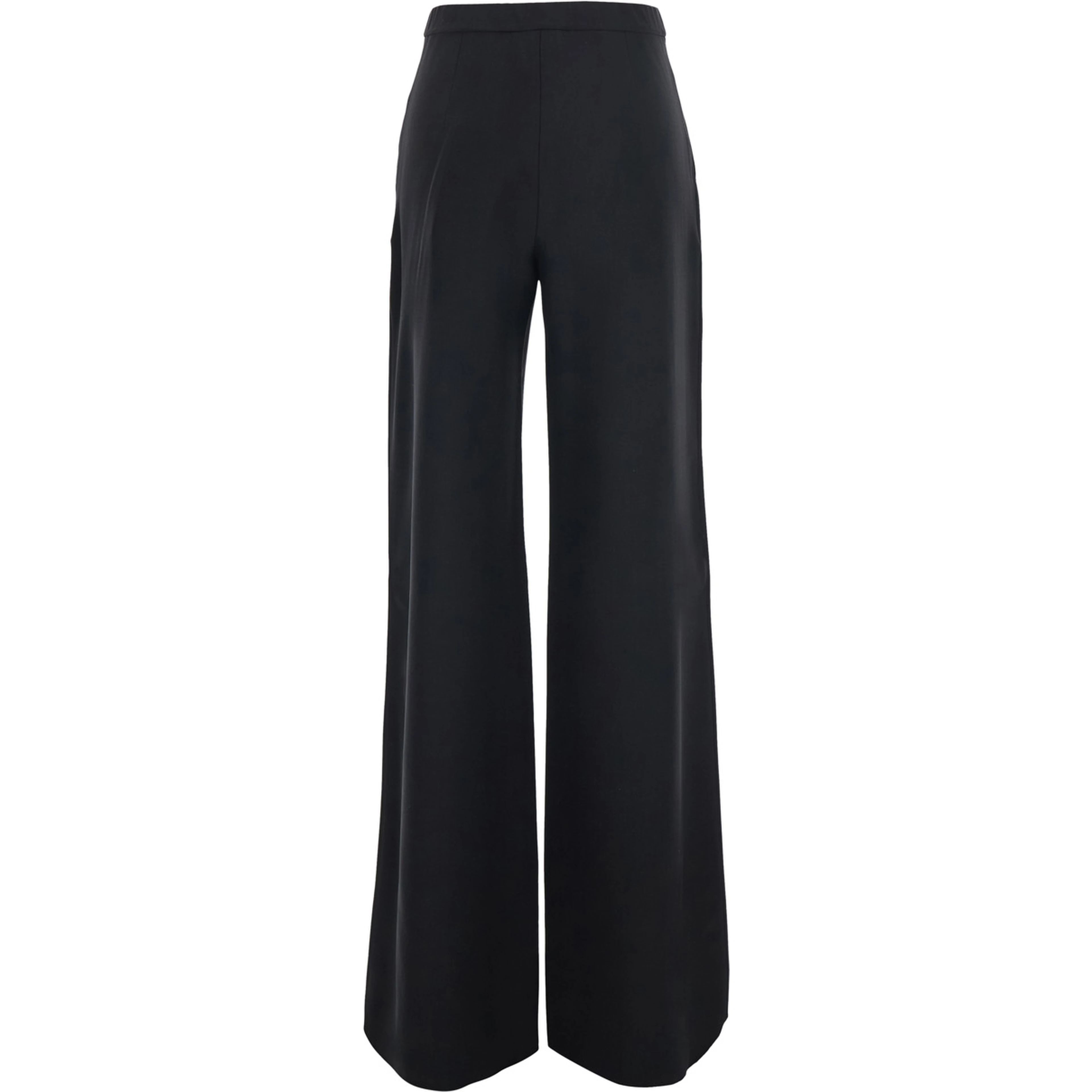 Pants with pockets and straight hem in black tech fabric for women