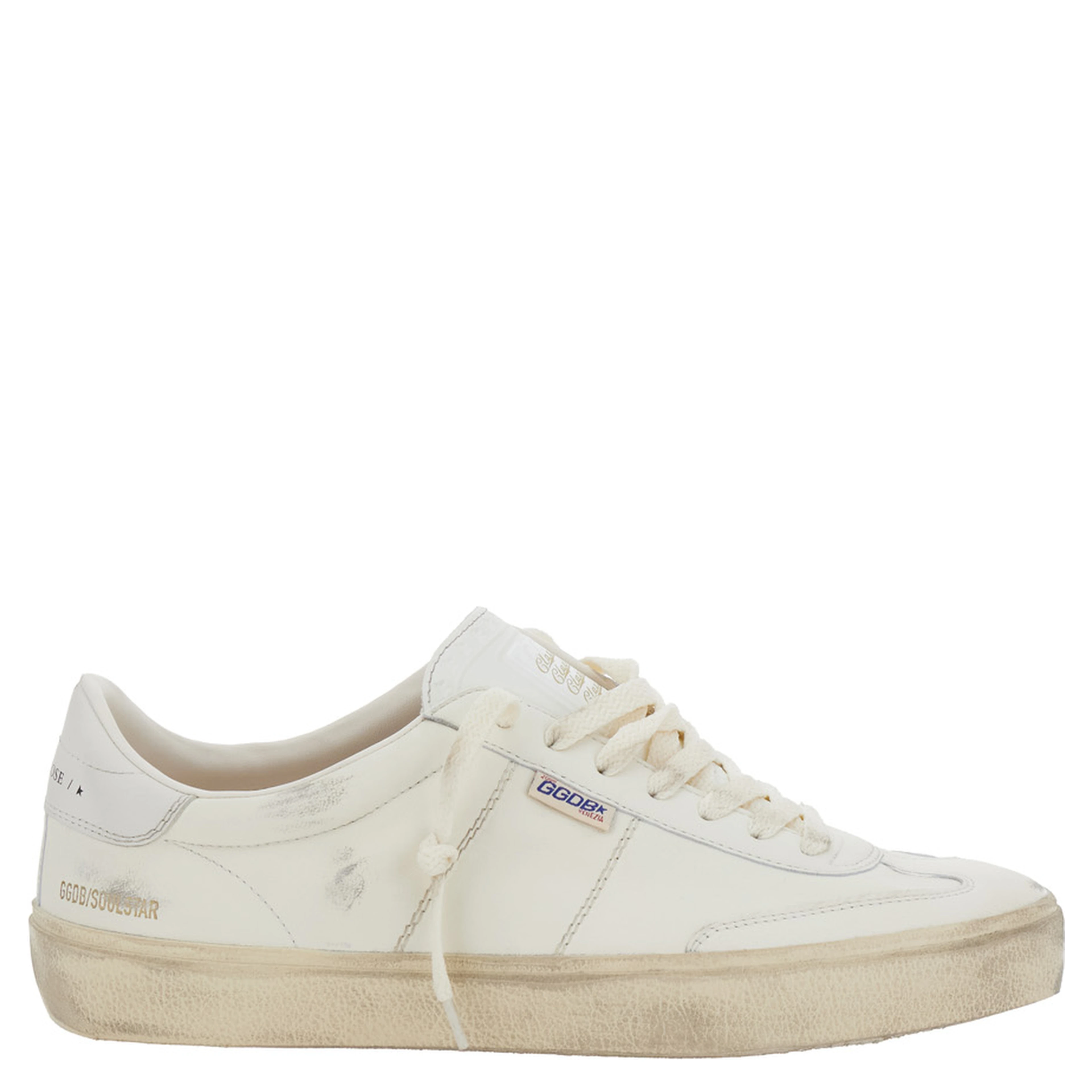 Low Sneakers Soul-Star with Metallic Heel in White Leather for Men