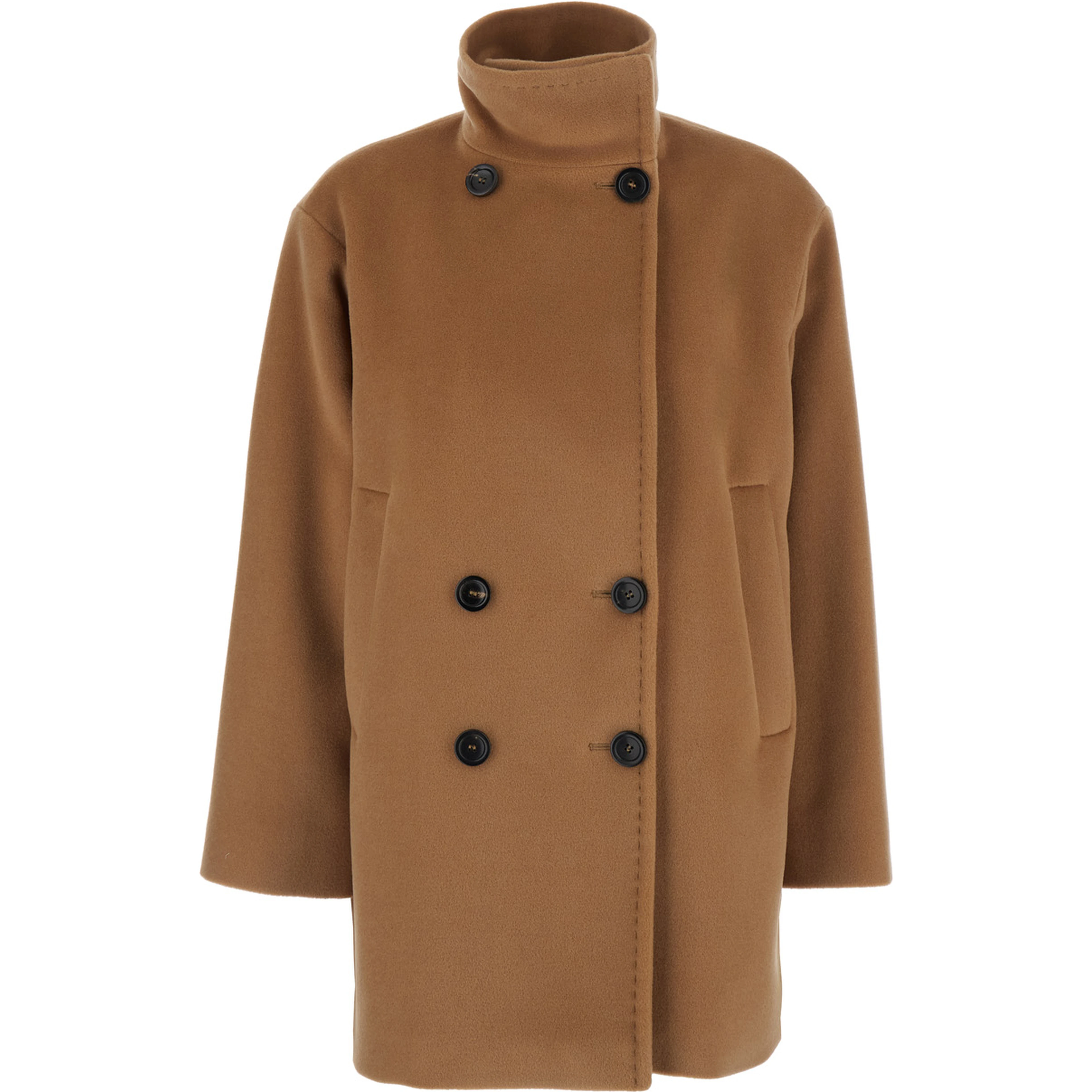 Beige Jacket with Elegant Details in Tech Fabric for Women