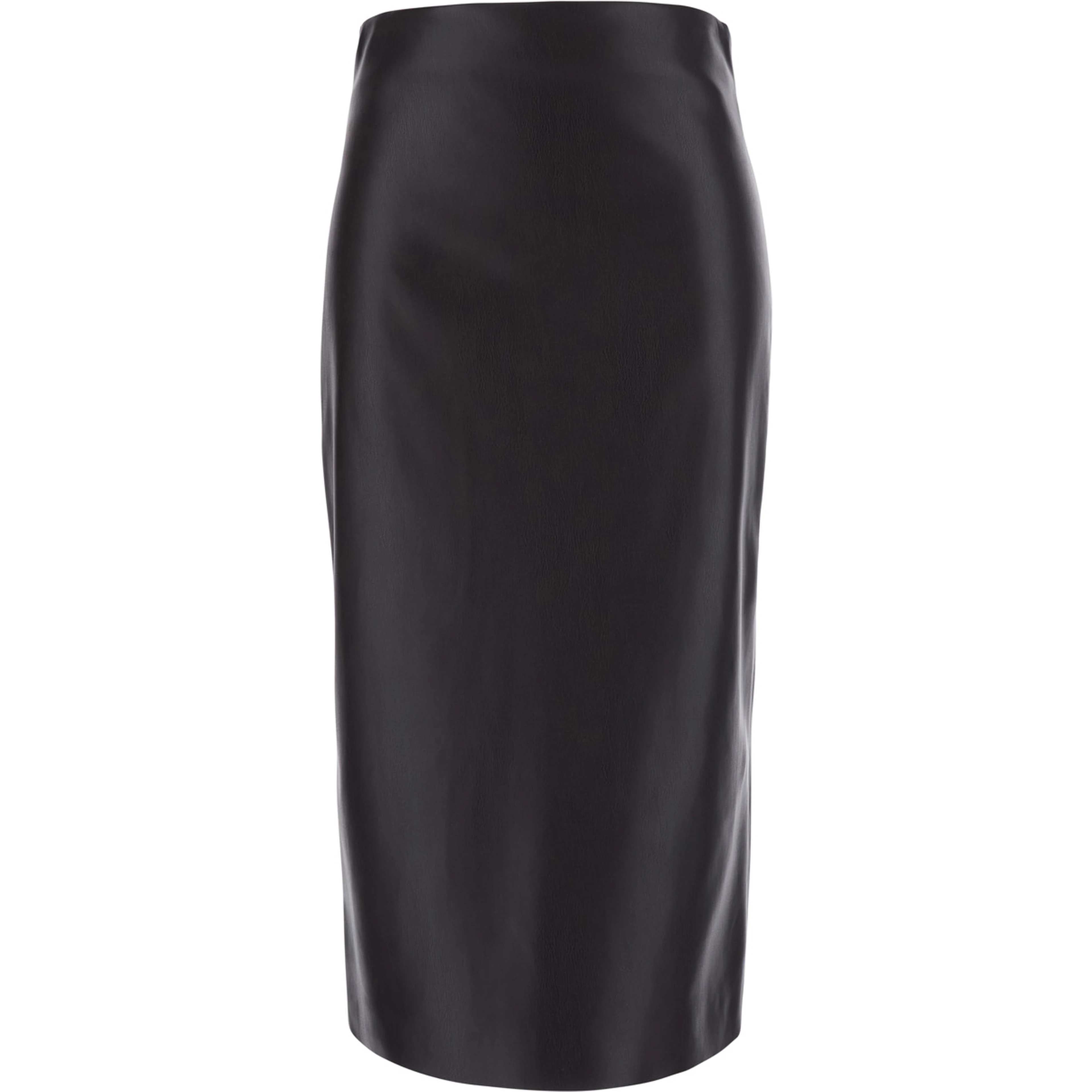 Brown Skirt with zip closure at the back in Ecoleather for women
