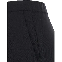 Pants with pockets and straight hem in black tech fabric for women