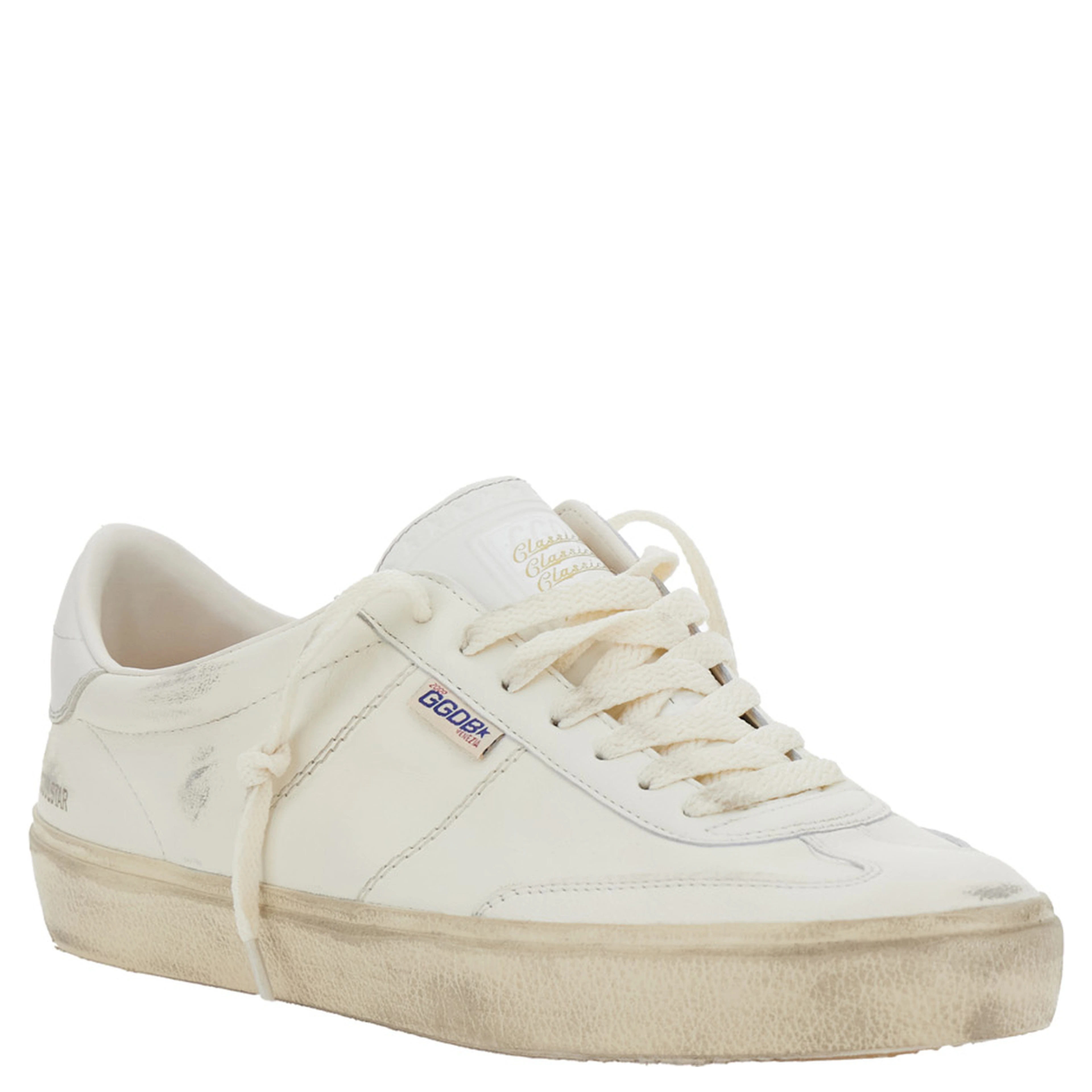 Low Sneakers Soul-Star with Metallic Heel in White Leather for Men