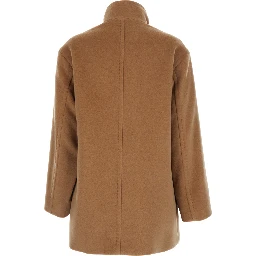 Beige Jacket with Elegant Details in Tech Fabric for Women