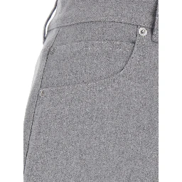 grey Pants with front closure and Patch pockets in wool for men