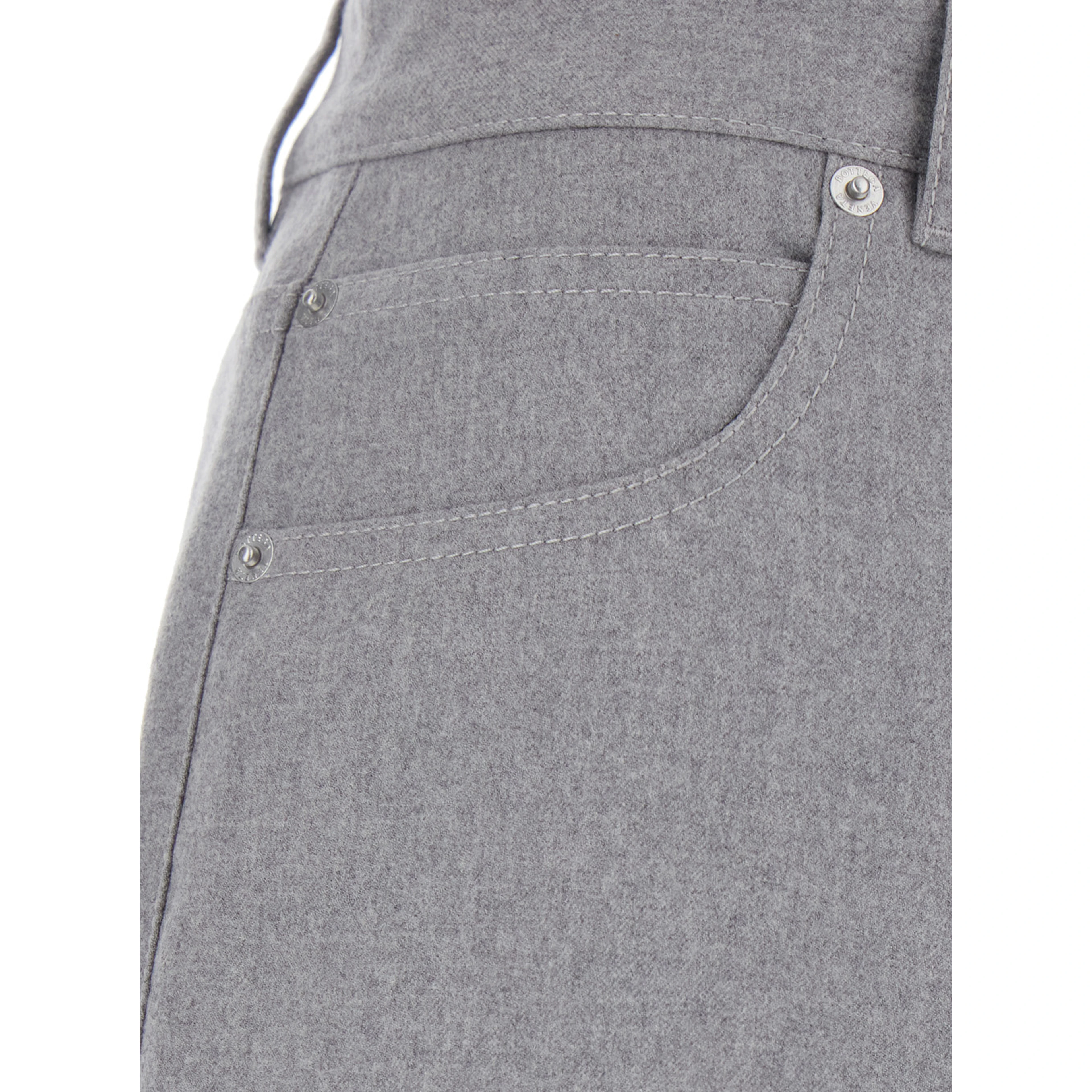 grey Pants with front closure and Patch pockets in wool for men