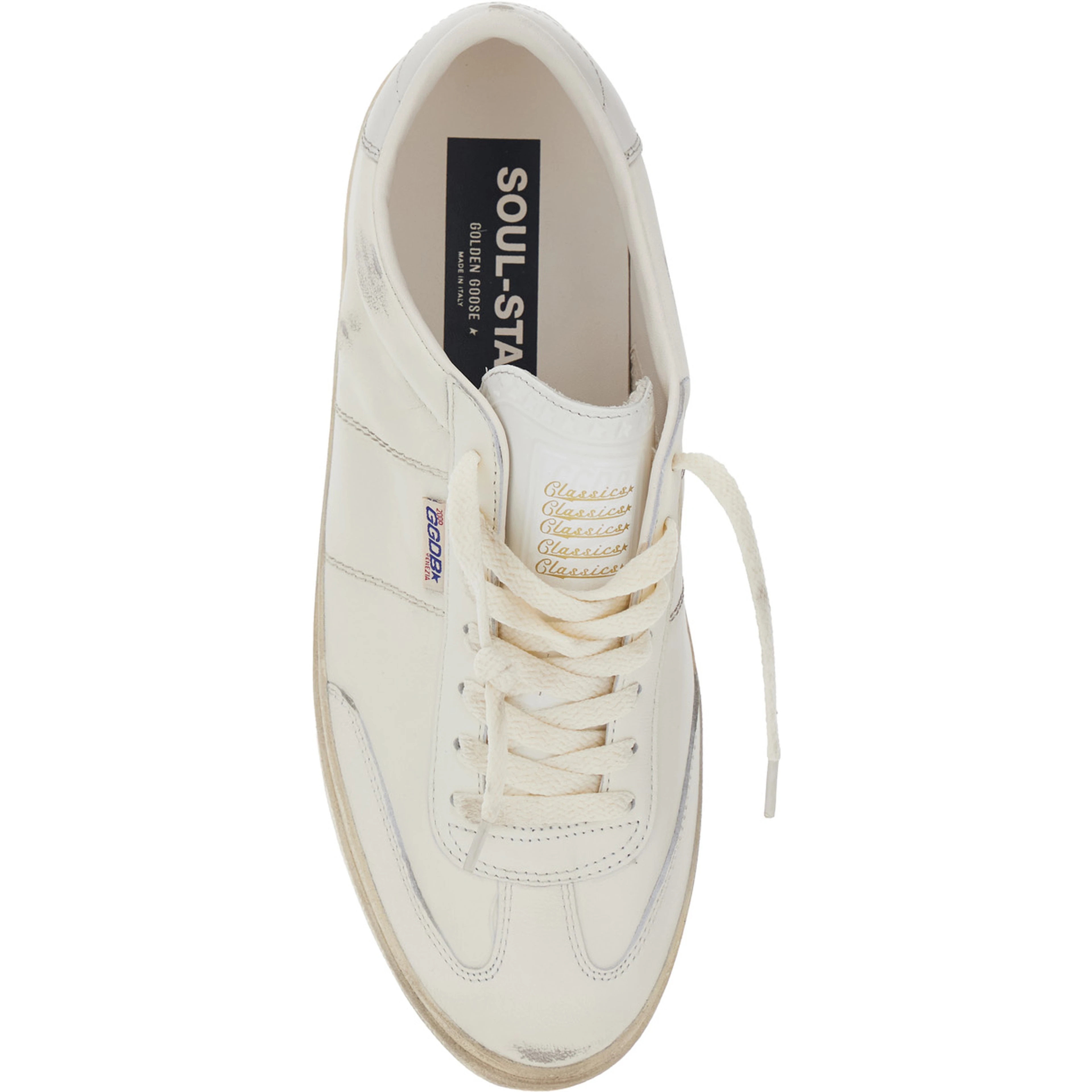 Low Sneakers Soul-Star with Metallic Heel in White Leather for Men