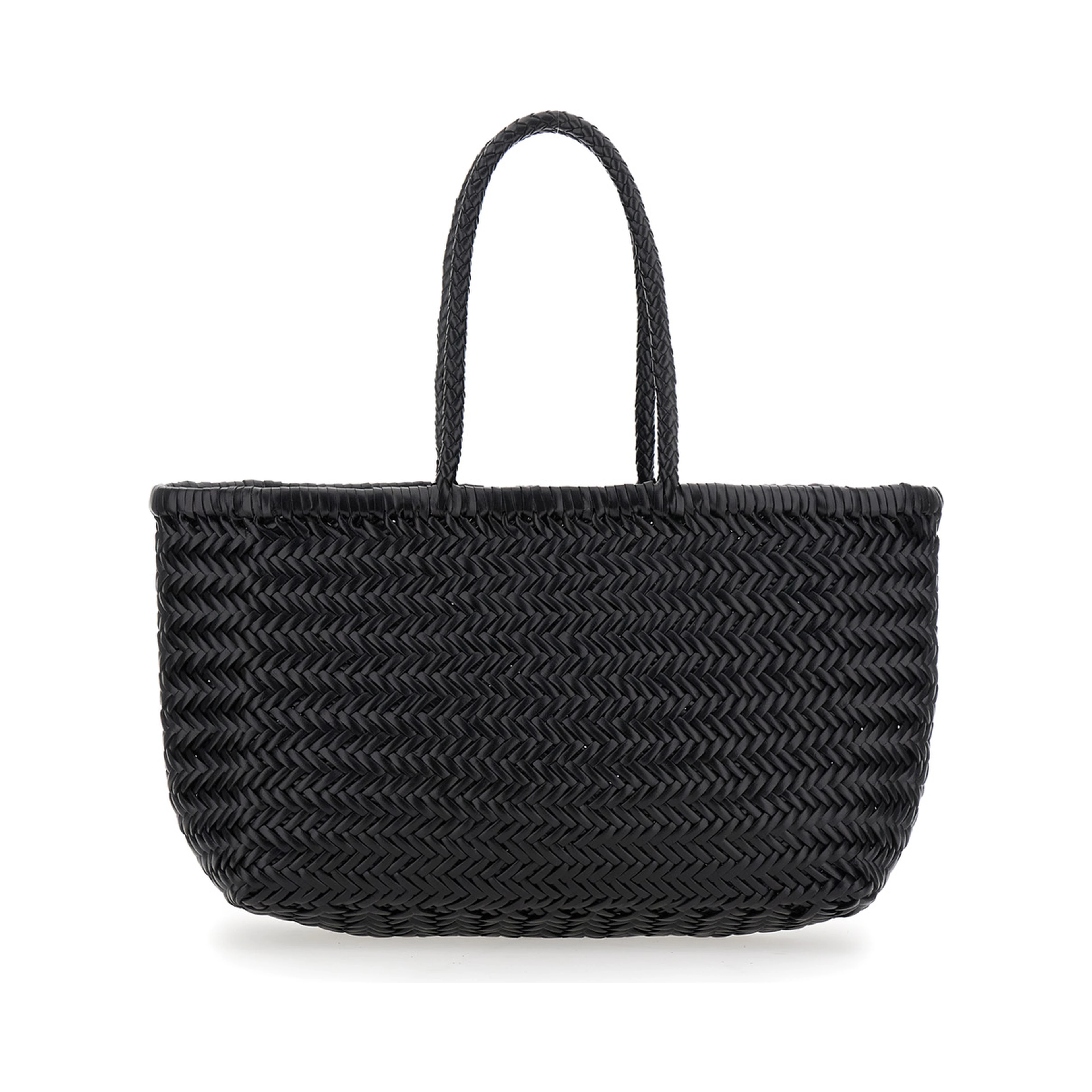 Shopper bag Bamboo Triple Jump with two handles and black leather for women