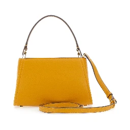 Brown Handbag with Logo on the Front and adjustable and removable strap in Ecoleather for women