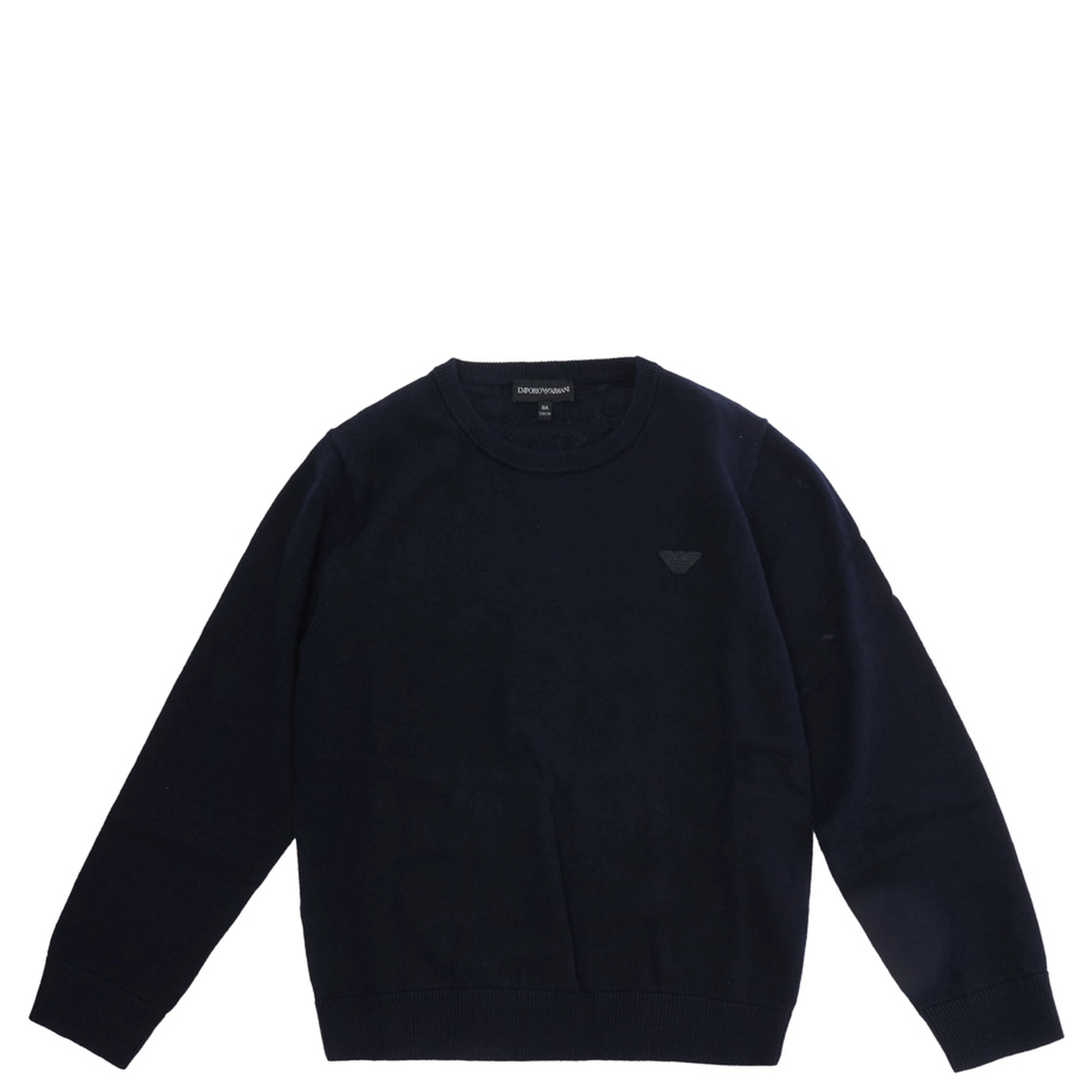 blue T-shirt with logo patch on the front in cotton for Boy