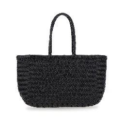 Shopper bag Bamboo Triple Jump with two handles and black leather for women