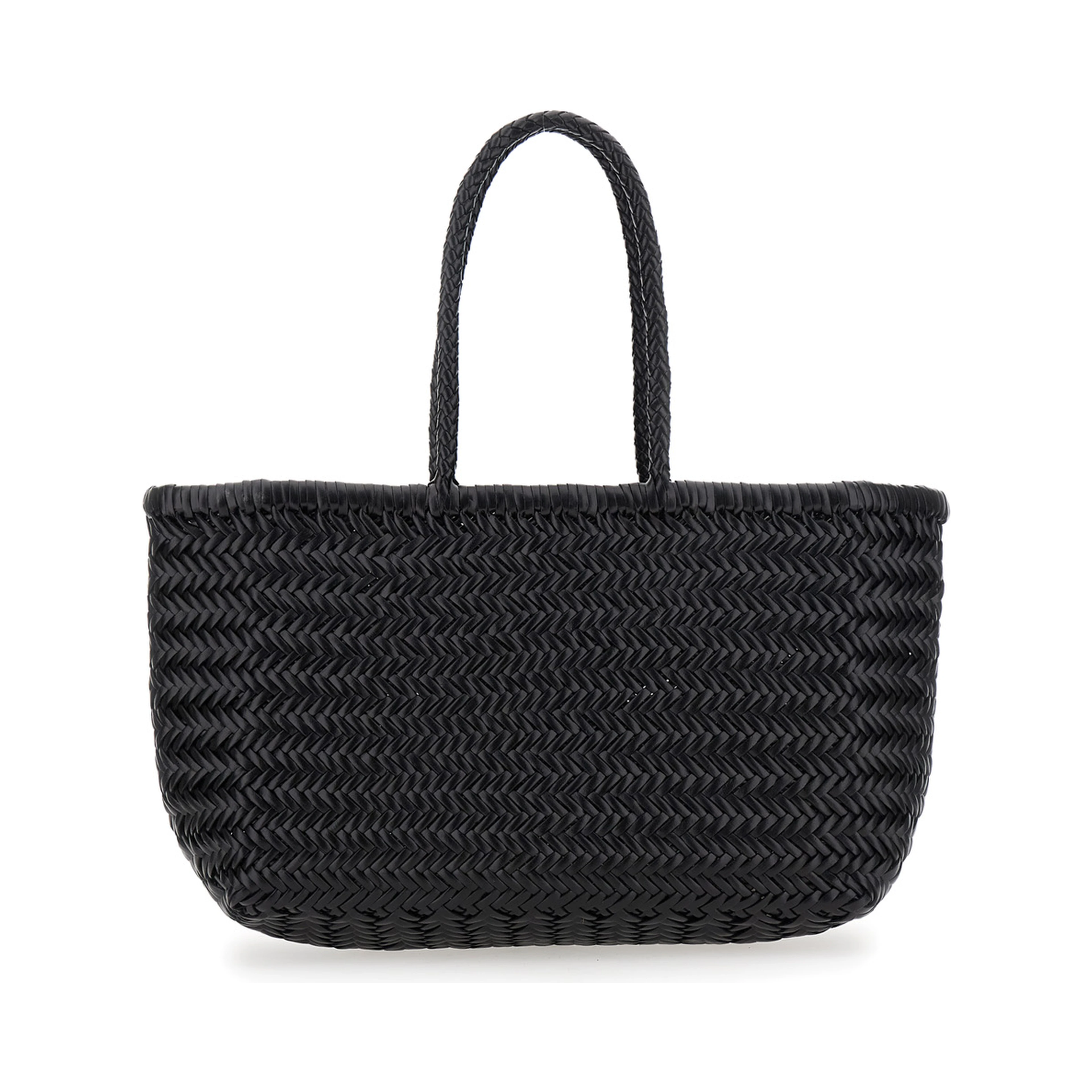 Shopper bag Bamboo Triple Jump with two handles and black leather for women