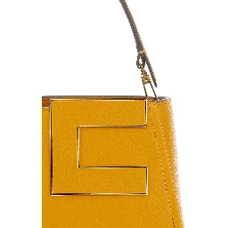 Brown Handbag with Logo on the Front and adjustable and removable strap in Ecoleather for women