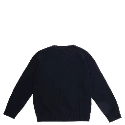 blue T-shirt with logo patch on the front in cotton for Boy