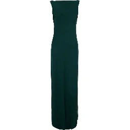 Mara Green Long dress with Off-shoulder design in satin for women
