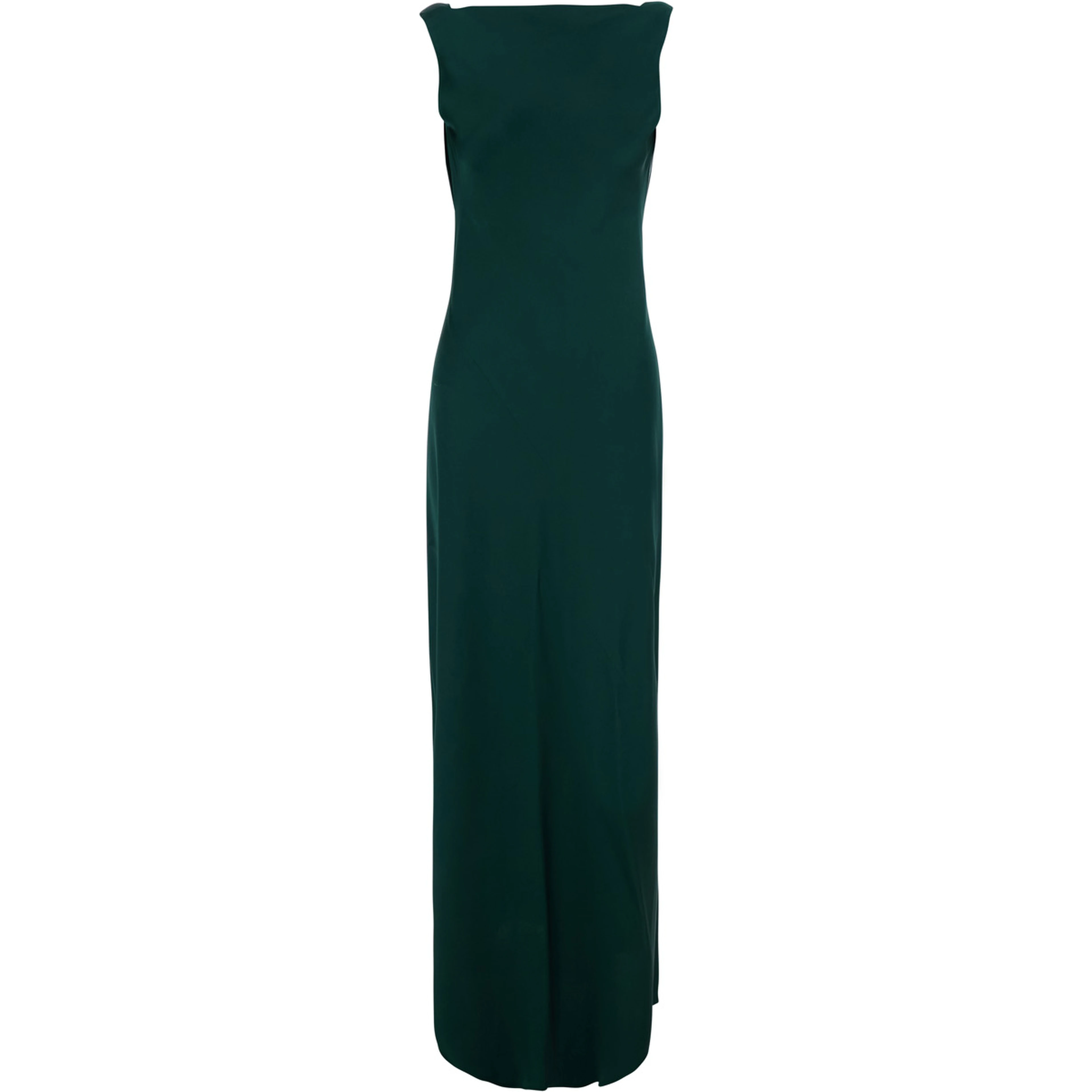 Mara Green Long dress with Off-shoulder design in satin for women