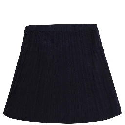 Blue Skirt with ribbed design in blend wool girl