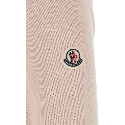 Pink Cardigan with quilted design on the front and logo patch on the sleeve in Tech Fabric for women