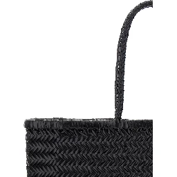 Shopper bag Bamboo Triple Jump with two handles and black leather for women