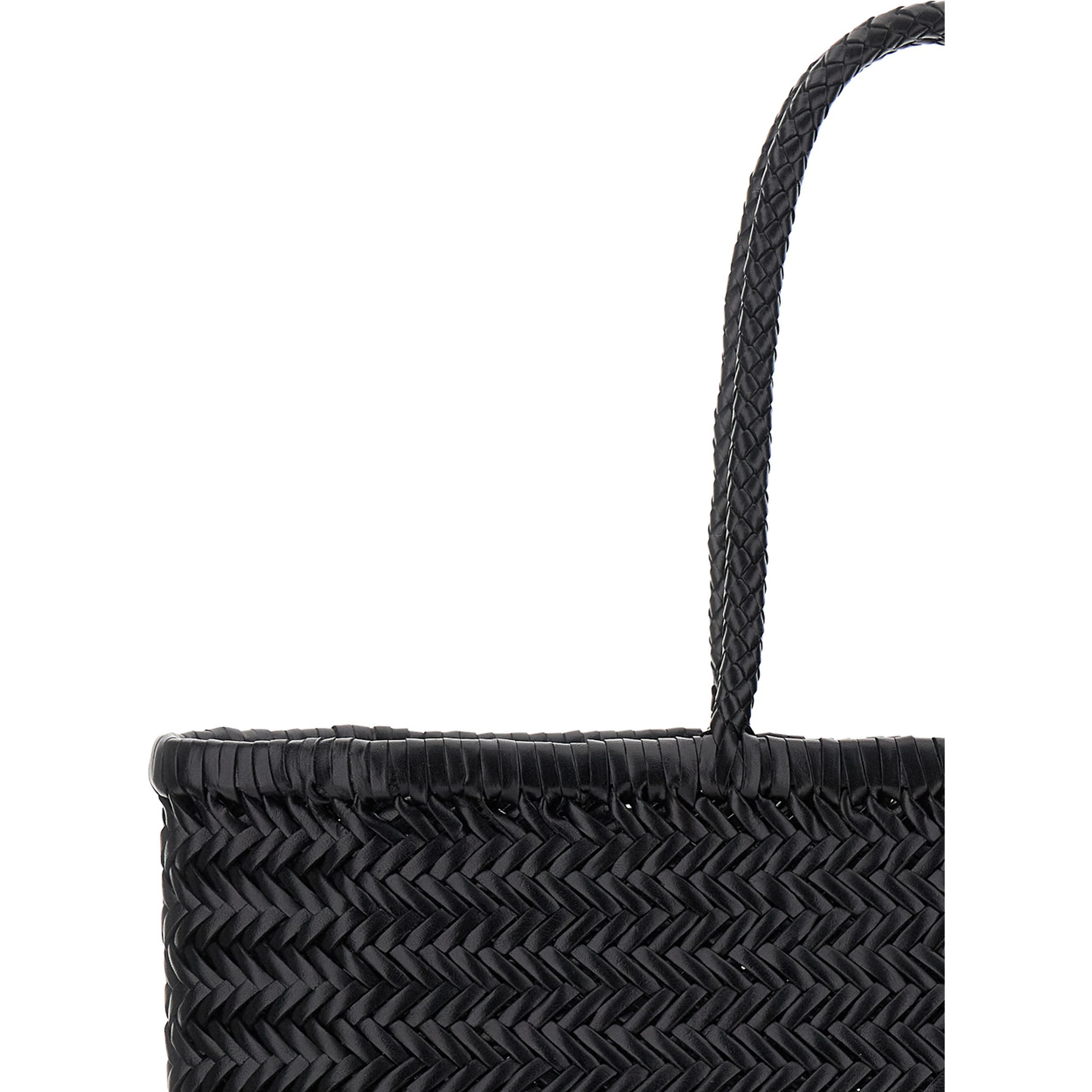 Shopper bag Bamboo Triple Jump with two handles and black leather for women