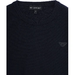 blue T-shirt with logo patch on the front in cotton for Boy