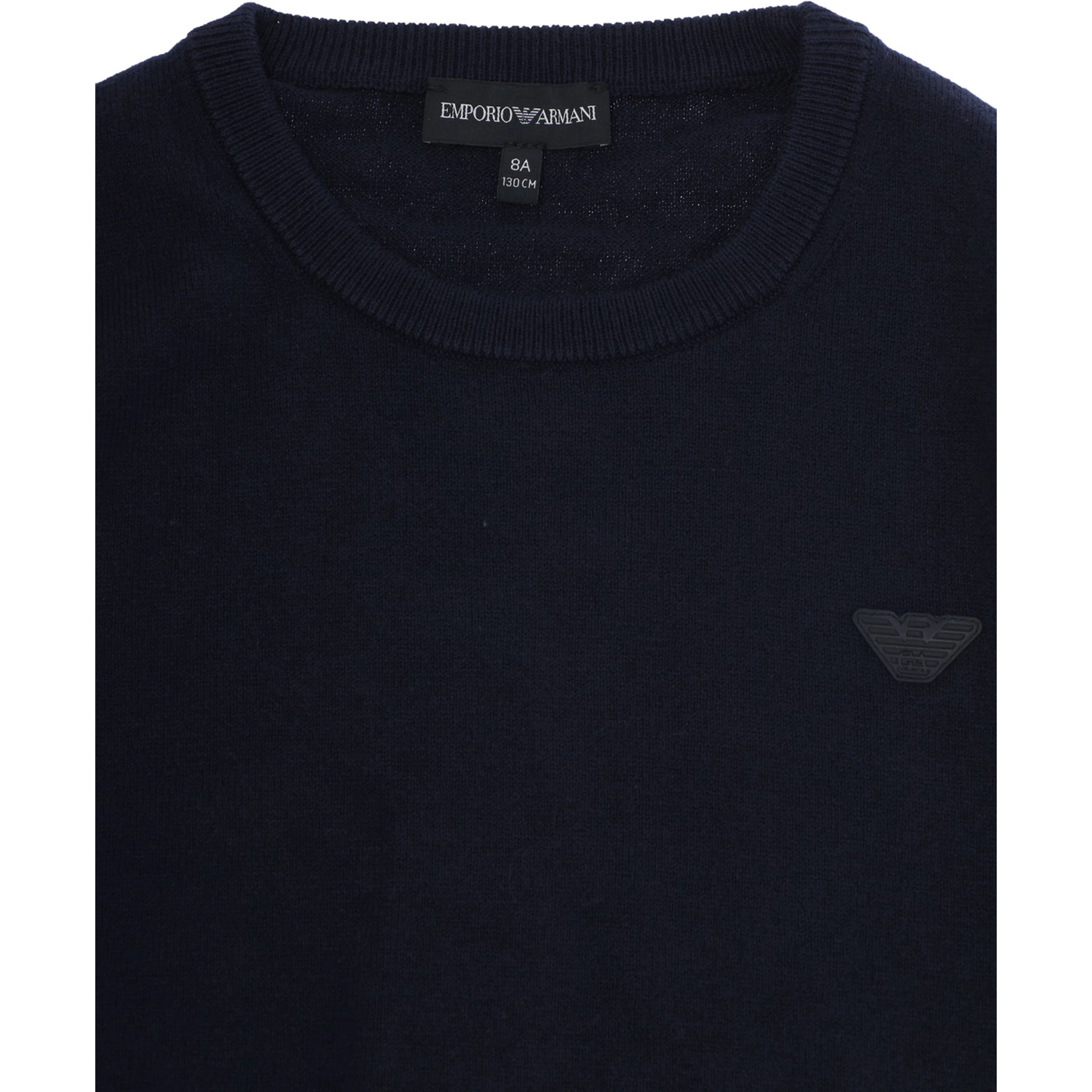 blue T-shirt with logo patch on the front in cotton for Boy