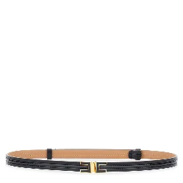 black Belt with logo buckle in eco leather for women
