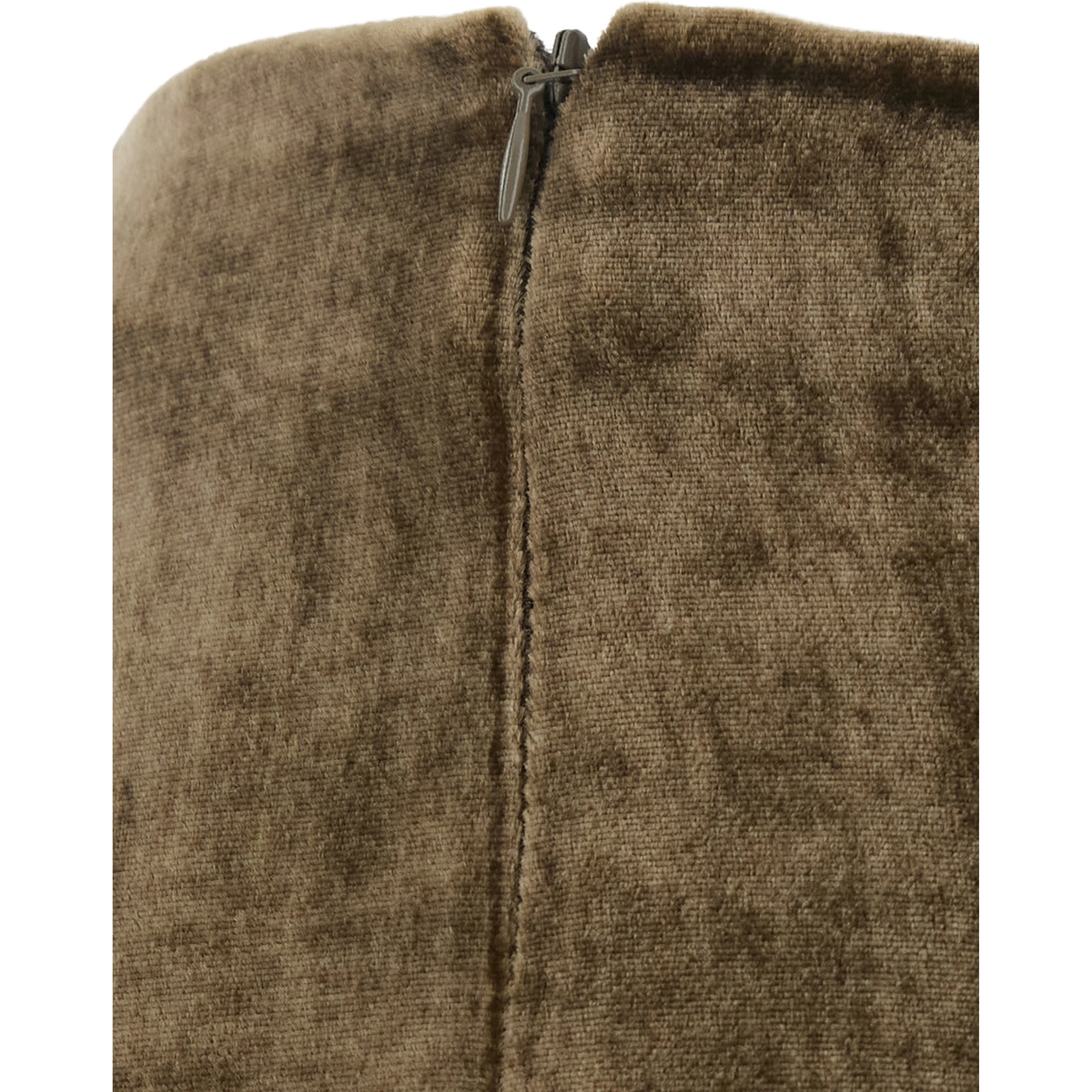 Brown Oversized pants with side zip closure in velvet for women