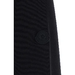 Black Crewneck sweatshirt with logo lettering and logo patch on the sleeve in cotton for women