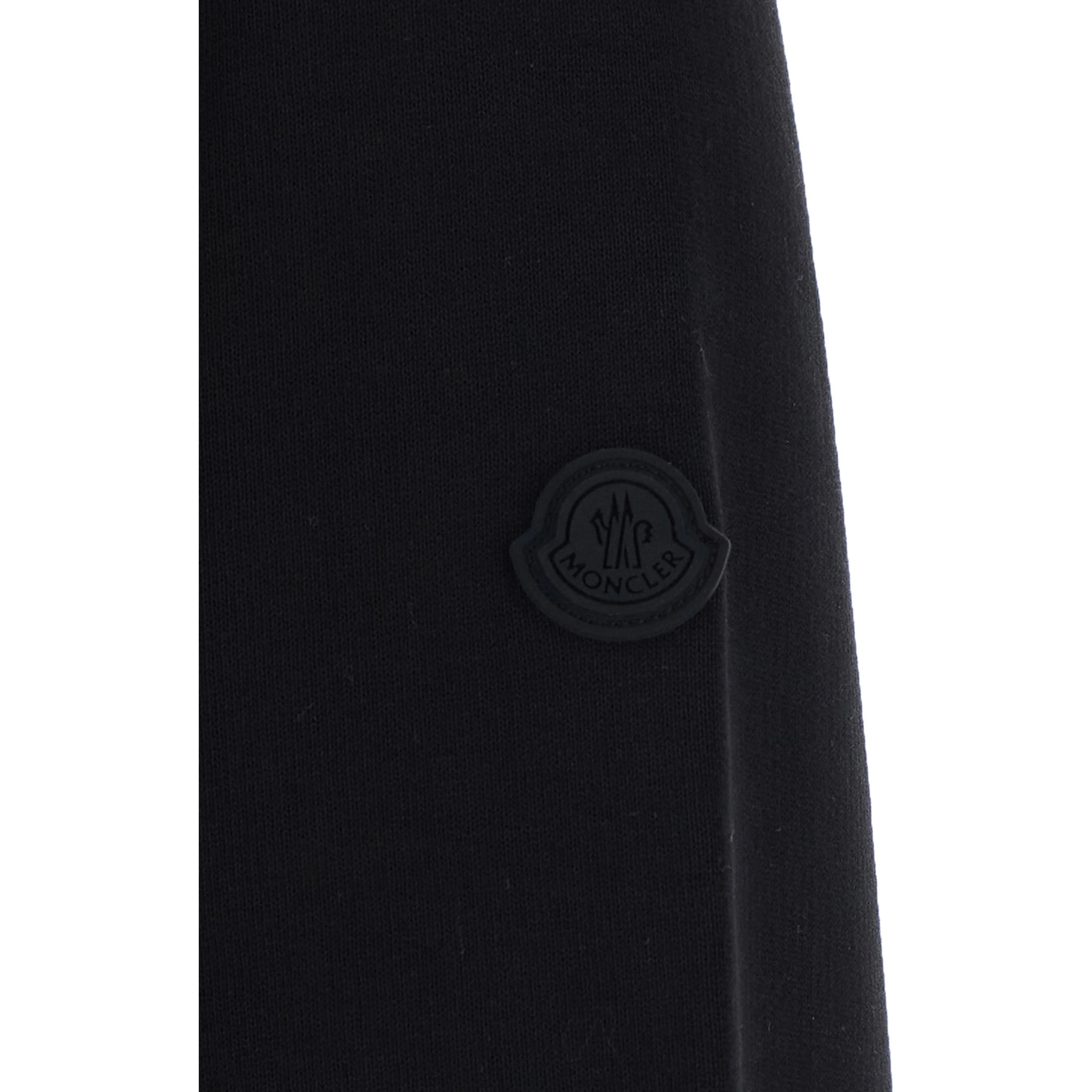 Black Crewneck sweatshirt with logo lettering and logo patch on the sleeve in cotton for women