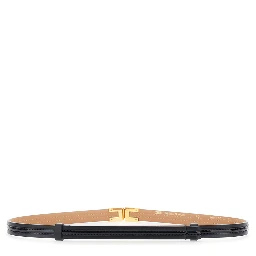 black Belt with logo buckle in eco leather for women