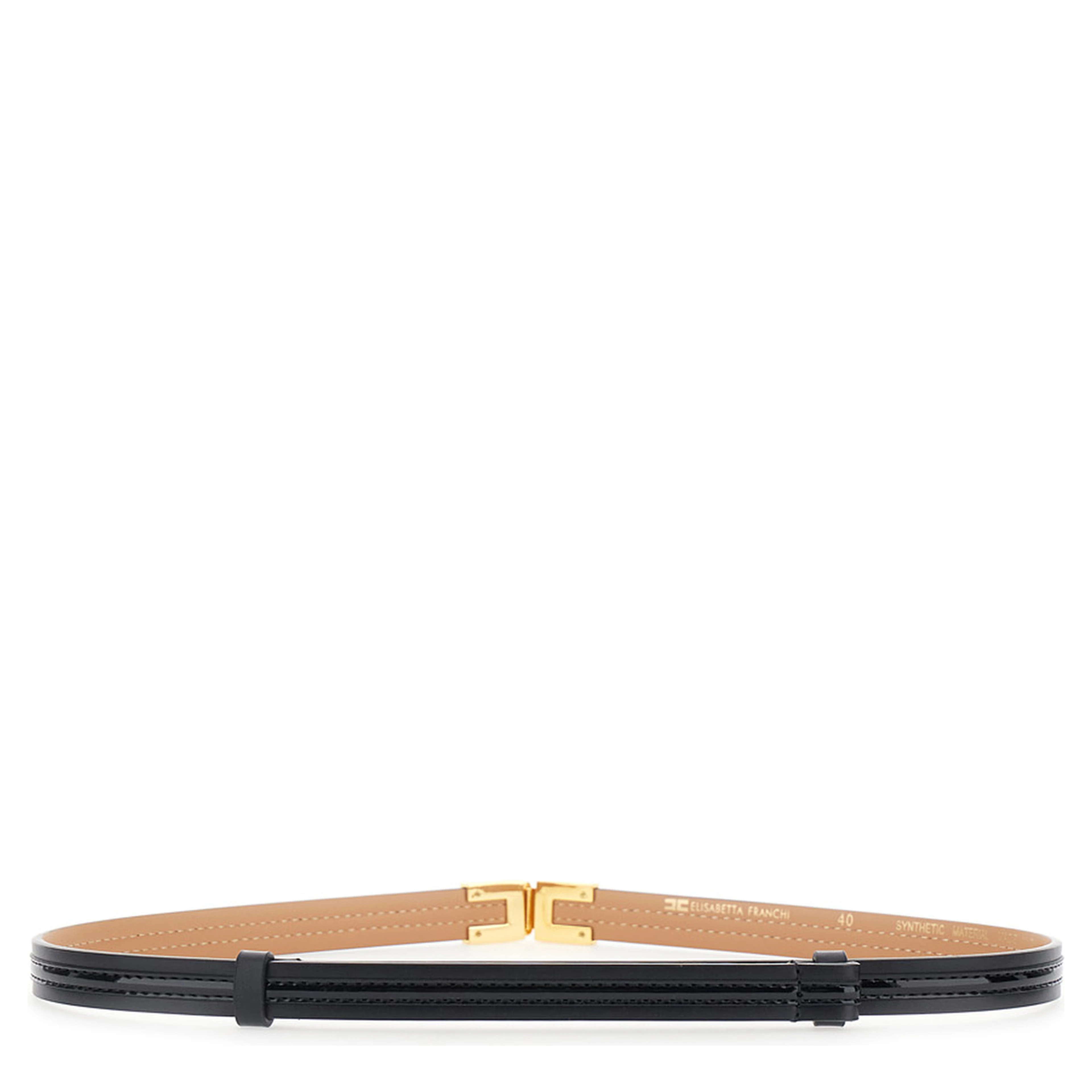 black Belt with logo buckle in eco leather for women