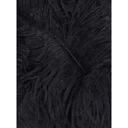 Black Skirt with feather details in tech fabric for women