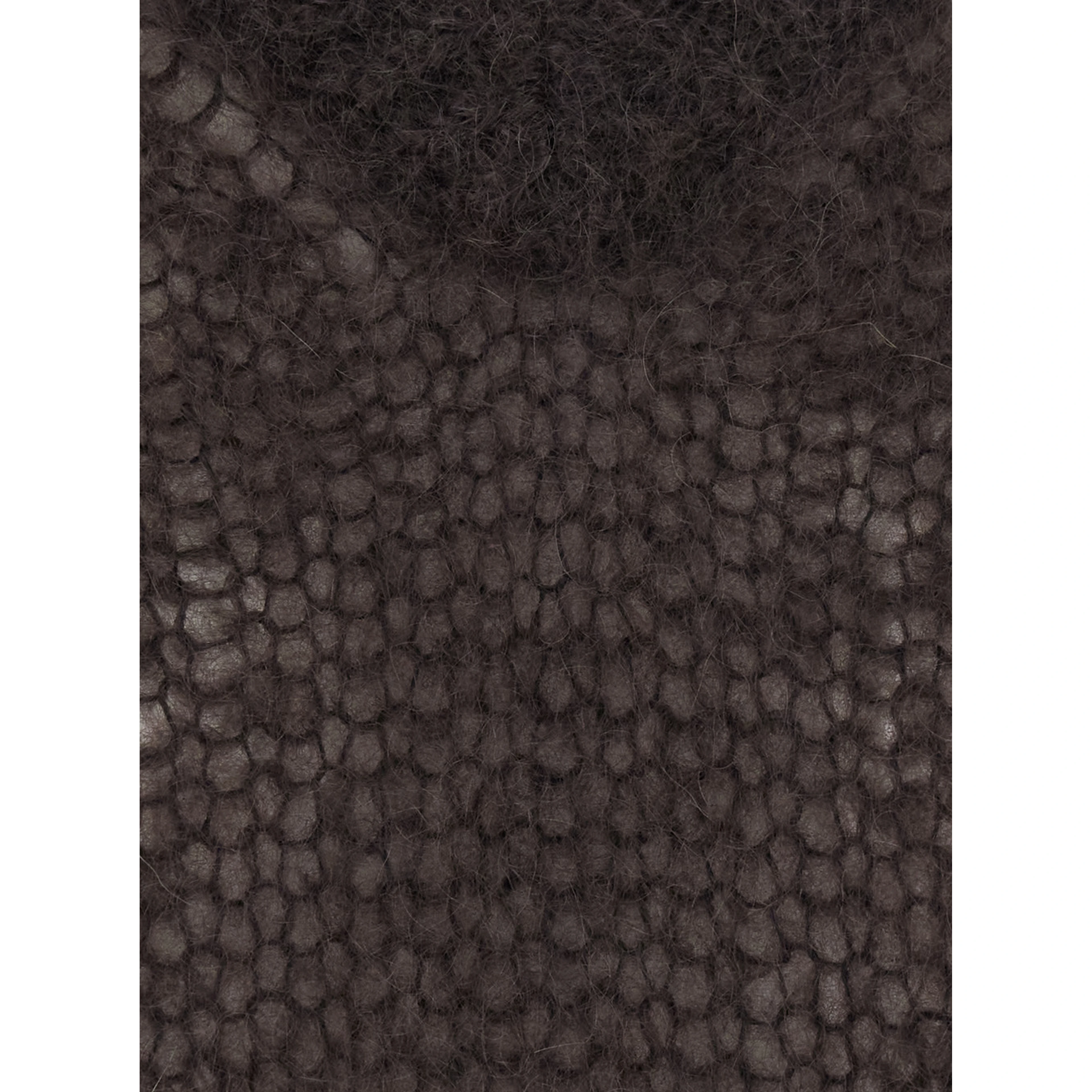 Brown Sleeveless top with V-neck and Monile detail in Blend wool for women