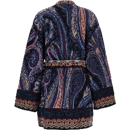 Multicolor Cardigan with V-neck and all-over print in Blend wool for women