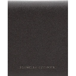 brown wallet with front logo lettering in leather Women