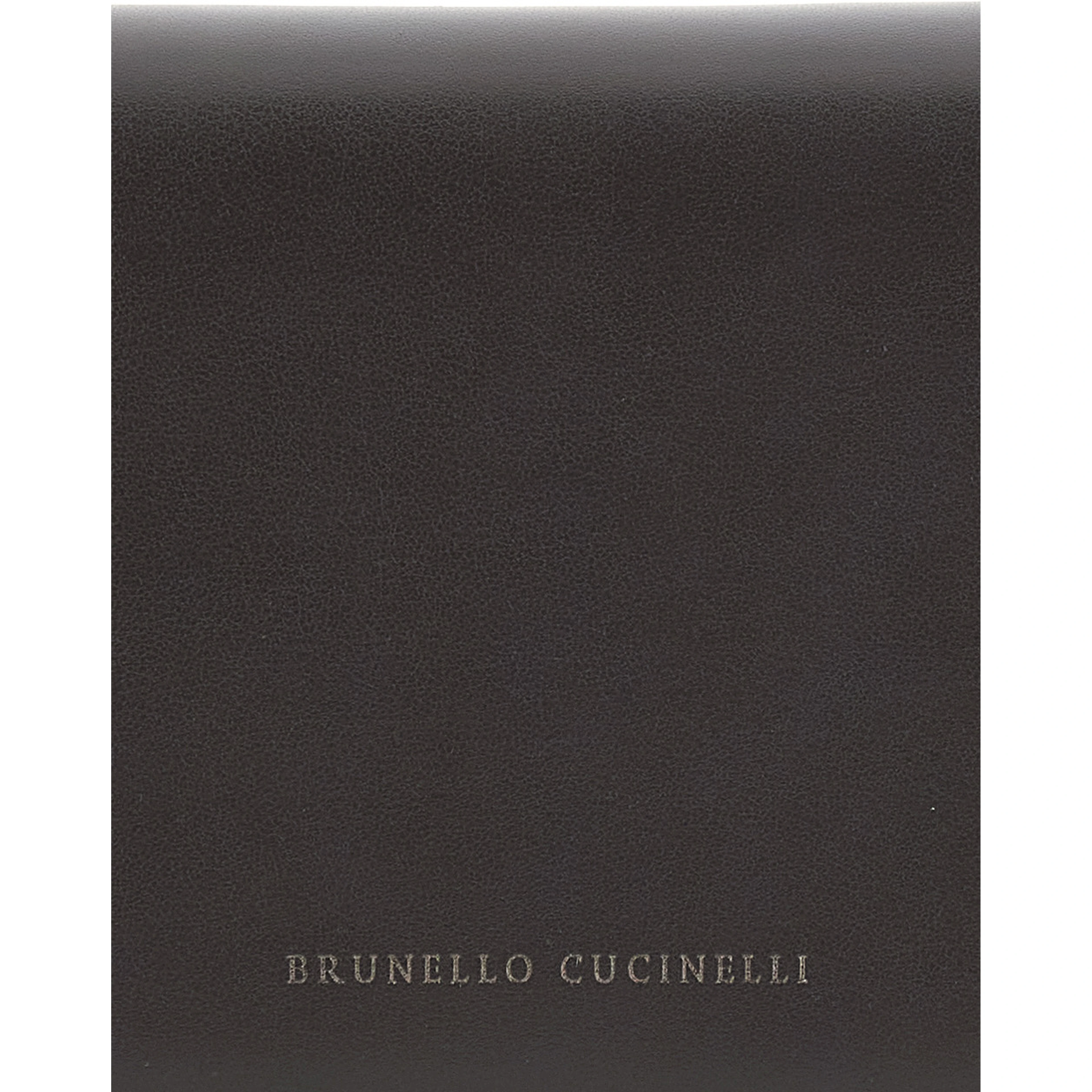 brown wallet with front logo lettering in leather Women
