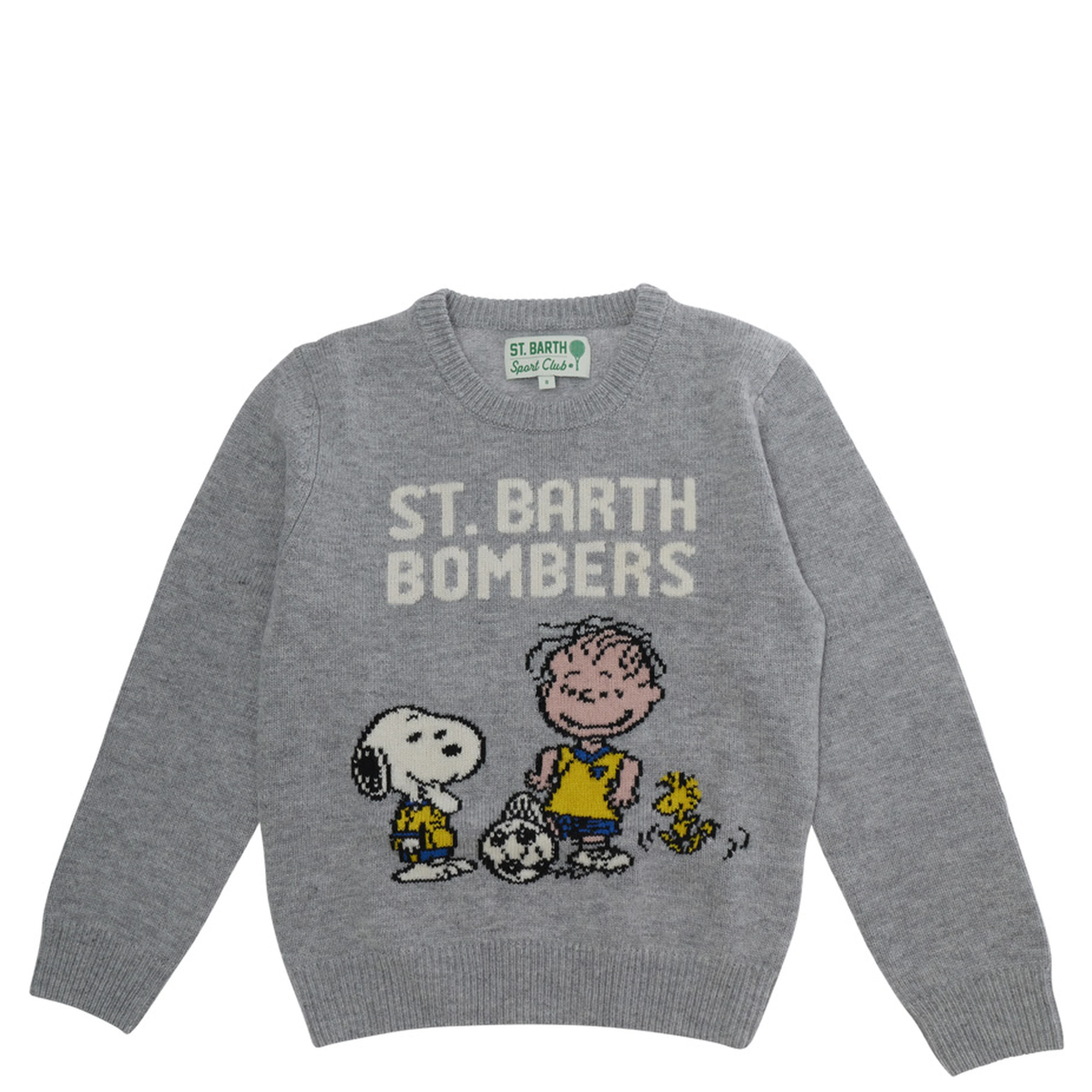 Douglas Crewneck Jaquard Sweater Snoopy Football in grey fabric for Boy