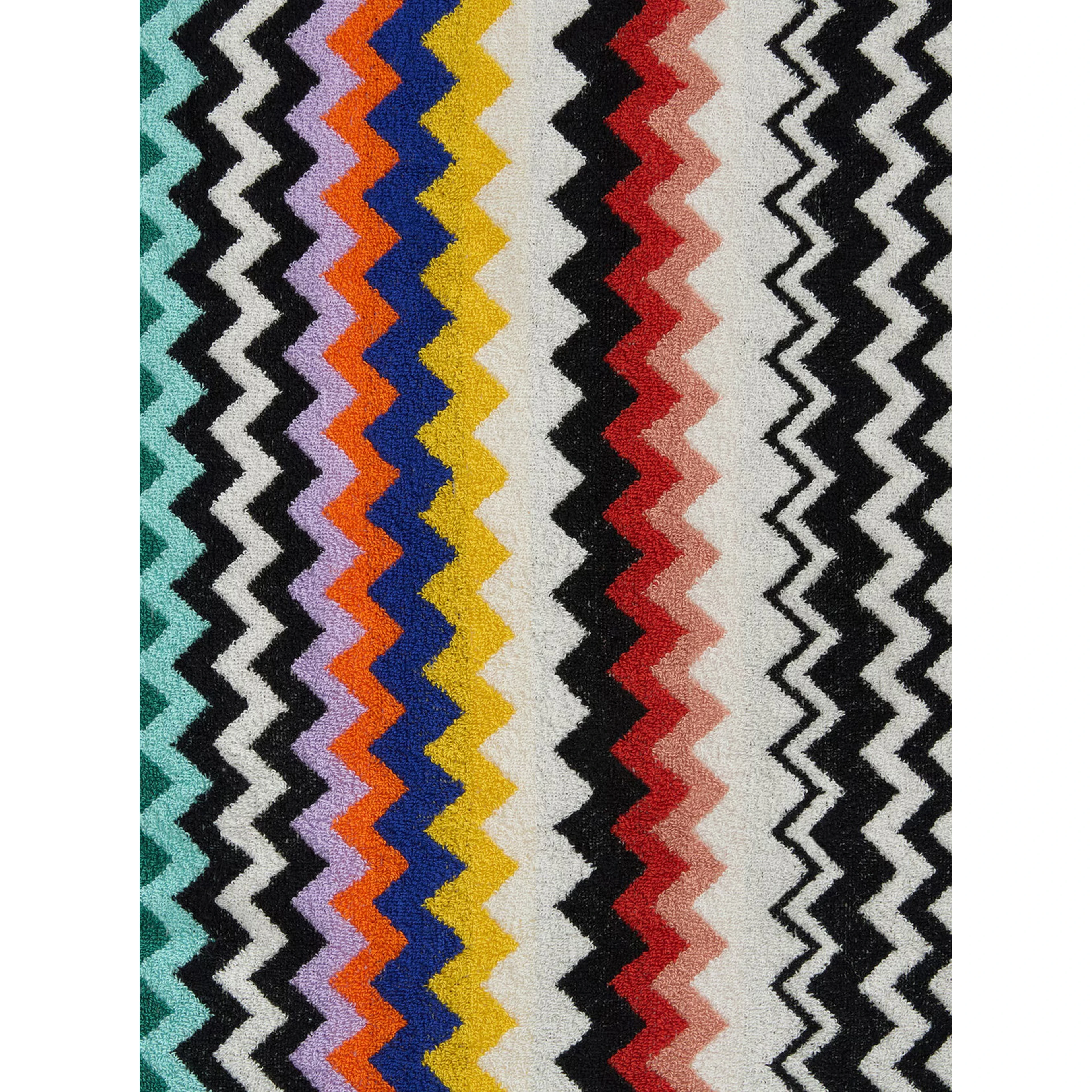 multicolor Hooded bathrobe with all-over Zig-Zag motif in cotton home