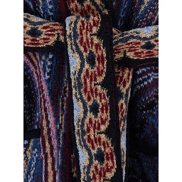 Multicolor Cardigan with V-neck and all-over print in Blend wool for women