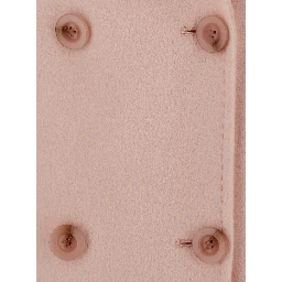 Pink double-breasted coat with classic lapels in wool women