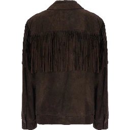 Womens Rodeo suede jacket in brown calf leather